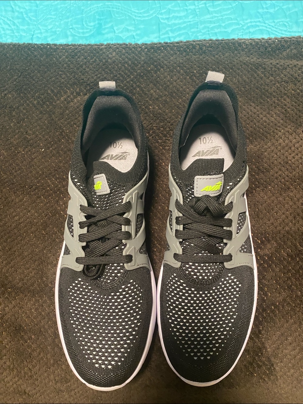 Avia Black Sneakers with Gray Cage and White Sole